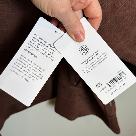 NWT Athleta Womens 3X Altitude Polartec Half Zip Sweatshirt Brown Plus Relaxed B - Picture 11 of 14